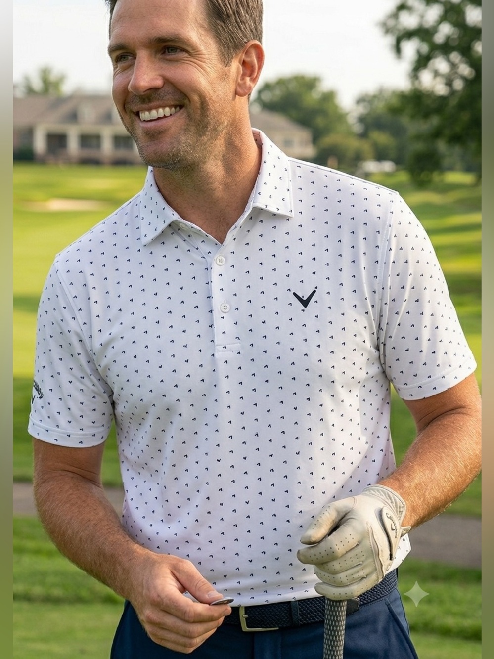 Callaway Men's Short Sleeve Confetti Print Polo